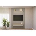 Ver imagem 1 de Home P/ Tv até 75 Pol Modular 1.8 Ripado C/ 2 Portas 1 Prat. 180x250cm Tauari/gris Fosco - Linea