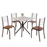 Conjunto Sala de Jantar Mesa Quadrada 70x70cm Tampo Madeira Mdp 4 Cadeiras Rio - 2