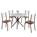 Ver imagem 2 de Conjunto Sala de Jantar Mesa Quadrada 70x70cm Tampo Madeira Mdp 4 Cadeiras Rio