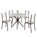 Ver imagem 2 de Conjunto Sala de Jantar Mesa Quadrada 70x70cm Tampo Madeira Mdp 4 Cadeiras Rio