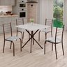 Conjunto Sala de Jantar Mesa Quadrada 70x70cm Tampo Madeira Mdp 4 Cadeiras Rio - 1