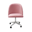 Ver imagem 2 de Poltrona Gaia Cadeira Giratória Rodizio Sala, Quarto, Escritório Recepção - Veludo Rosê