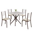 Ver imagem 2 de Conjunto Sala de Jantar Mesa Quadrada 70x70cm Tampo Madeira Mdp 4 Cadeiras Rio