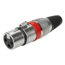 Ver imagem 1 de Kit 5 Peças Plug Xlr Cannon Fêmea Profissional Vermelho