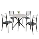 Ver imagem 2 de Conjunto Sala de Jantar Mesa Quadrada 70x70cm Tampo Madeira Mdp 4 Cadeiras Rio