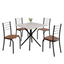 Ver imagem 2 de Conjunto Sala de Jantar Mesa Quadrada 70x70cm Tampo Madeira MDP 4 Cadeiras Rio Preto/C. Marrom/Fosco
