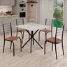 Conjunto Sala de Jantar Mesa Quadrada 70x70cm Tampo Madeira Mdp 4 Cadeiras Rio - 1