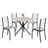 Conjunto Sala de Jantar Mesa Quadrada 70x70cm Tampo Madeira Mdp 4 Cadeiras Rio - 2