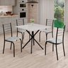 Conjunto Sala de Jantar Mesa Quadrada 70x70cm Tampo Madeira Mdp 4 Cadeiras Rio - 1