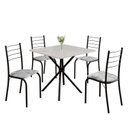Ver imagem 2 de Conjunto Sala de Jantar Mesa Quadrada 70x70cm Tampo Madeira MDP 4 Cadeiras Rio Preto/Paraopeba/Fosco