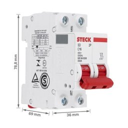 Disjuntor Bipolar 10a - Steck - 2