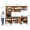 Ver imagem 4 de Cozinha Modulada Toscana 5 Peças Mdf com Aéreo 1200 Porta de Vidro e Paneleiro