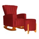 Ver imagem 1 de Poltrona Balanço c/ Puff Melinda Suede Vermelho