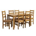 Ver imagem 3 de Conjunto com Mesa de Jantar 140cm Retangular e 6 Cadeiras 100% Madeira Maciça Serena Nogueira