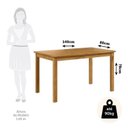 Ver imagem 4 de Conjunto com Mesa de Jantar 140cm Retangular e 6 Cadeiras 100% Madeira Maciça Serena Nogueira