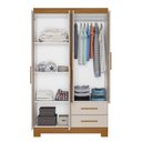 Ver imagem 3 de Guarda-Roupa Solteiro 4 Portas 2 Gavetas Laranja/Freijo Trend/Branco New