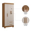 Ver imagem 4 de Guarda-Roupa Solteiro 3 Portas 2 Gavetas Laranja/Freijo Trend/Branco New