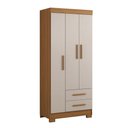Ver imagem 2 de Guarda-Roupa Solteiro 3 Portas 2 Gavetas Laranja/Freijo Trend/Branco New