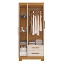 Ver imagem 3 de Guarda-Roupa Solteiro 3 Portas 2 Gavetas Laranja/Freijo Trend/Branco New