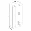 Ver imagem 5 de Guarda-Roupa Solteiro 3 Portas 2 Gavetas Laranja/Freijo Trend/Branco New