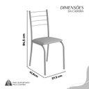 Ver imagem 4 de Conjunto Sala de Jantar Mesa Quadrada 70x70cm Tampo Madeira Mdp 4 Cadeiras Rio