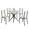 Conjunto Sala de Jantar Mesa Quadrada 70x70cm Tampo Madeira Mdp 4 Cadeiras Rio - 2