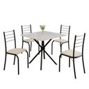 Ver imagem 2 de Conjunto Sala de Jantar Mesa Quadrada 70x70cm Tampo Madeira Mdp 4 Cadeiras Rio