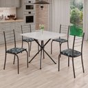 Ver imagem 1 de Conjunto Sala de Jantar Mesa Quadrada 70x70cm Tampo Madeira Mdp 4 Cadeiras Rio