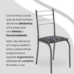 Conjunto Sala de Jantar Mesa Quadrada 70x70cm Tampo Madeira Mdp 4 Cadeiras Rio - 7