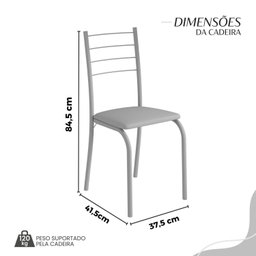 Conjunto Sala de Jantar Mesa Quadrada 70x70cm Tampo Madeira Mdp 4 Cadeiras Rio - 4