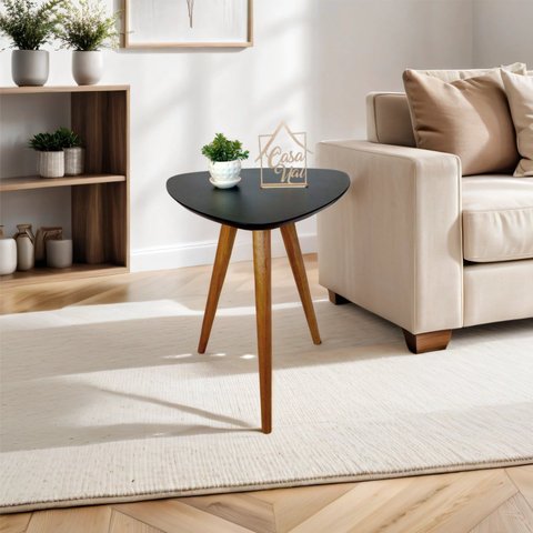 Mesa Lateral Pe Palito Orgânico Libano 100% MDF 50x60cm Preto