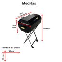 Ver imagem 2 de Churrasqueira Bafo Grill Extra Premium Grande Quadrada com Suporte