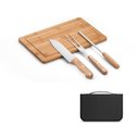 Ver imagem 1 de Kit Churrasco Tábua em Bambu com Faca, Garfo e Afiador Aço Inox e Estojo- Brava
