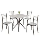 Ver imagem 2 de Conjunto Sala de Jantar Mesa Quadrada 70x70cm Tampo Madeira Mdp 4 Cadeiras Rio