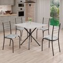 Ver imagem 1 de Conjunto Sala de Jantar Mesa Quadrada 70x70cm Tampo Madeira Mdp 4 Cadeiras Rio