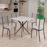 Conjunto Sala de Jantar Mesa Quadrada 70x70cm Tampo Madeira Mdp 4 Cadeiras Rio - 1
