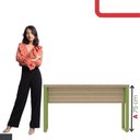 Ver imagem 7 de Mesa Escritório 1340x600x750mm M1340pe40tub Noce Naturalle-verde Miró