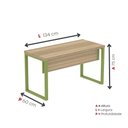 Ver imagem 6 de Mesa Escritório 1340x600x750mm M1340pe40tub Noce Naturalle-verde Miró