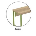 Ver imagem 3 de Mesa Escritório 1340x600x750mm M1340pe40tub Noce Naturalle-verde Miró