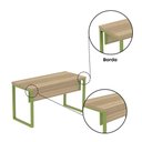 Ver imagem 2 de Mesa Escritório 1340x600x750mm M1340pe40tub Noce Naturalle-verde Miró