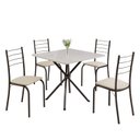 Ver imagem 2 de Conjunto Sala de Jantar Mesa Quadrada 70x70cm Tampo Madeira Mdp 4 Cadeiras Rio