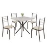 Conjunto Sala de Jantar Mesa Quadrada 70x70cm Tampo Madeira Mdp 4 Cadeiras Rio - 2