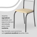 Ver imagem 6 de Conjunto Sala de Jantar Mesa Quadrada 70x70cm Tampo Madeira Mdp 4 Cadeiras Rio