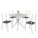 Ver imagem 2 de Conjunto Sala de Jantar Mesa Quadrada 70x70cm Tampo Madeira Mdp 4 Cadeiras Rio