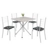 Conjunto Sala de Jantar Mesa Quadrada 70x70cm Tampo Madeira Mdp 4 Cadeiras Rio - 2