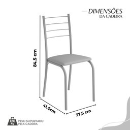 Conjunto Sala de Jantar Mesa Quadrada 70x70cm Tampo Madeira Mdp 4 Cadeiras Rio - 4