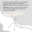 Ver mais imagens de Conjunto Sala de Jantar Mesa Quadrada 70x70cm Tampo Madeira MDP 4 Cadeiras Rio Branco/C. Marrom