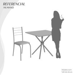 Conjunto Sala de Jantar Mesa Quadrada 70x70cm Tampo Madeira Mdp 4 Cadeiras Rio - 5