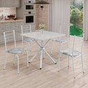 Ver imagem 1 de Conjunto Sala de Jantar Mesa Quadrada 70x70cm Tampo Madeira Mdp 4 Cadeiras Rio