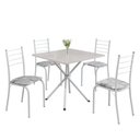 Ver imagem 2 de Conjunto Sala de Jantar Mesa Quadrada 70x70cm Tampo Madeira MDP 4 Cadeiras Rio Branco/Paraopeba